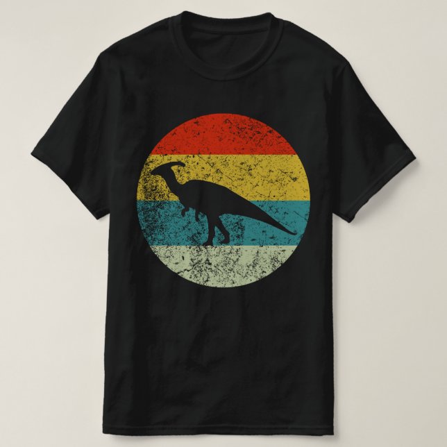 Parasaurolophus retro Vintage Silhouette 70er T-Shirt (Design vorne)