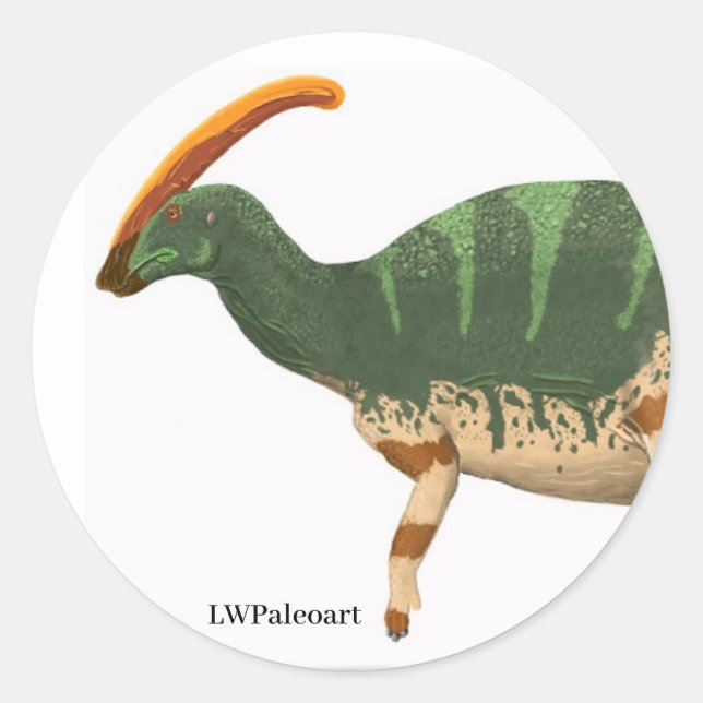 Parasaurolophus Runder Aufkleber (Vorderseite)