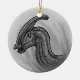 Parasaurolophus Sketch Keramik Ornament