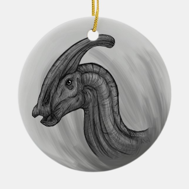 Parasaurolophus Sketch Keramik Ornament (Vorne)