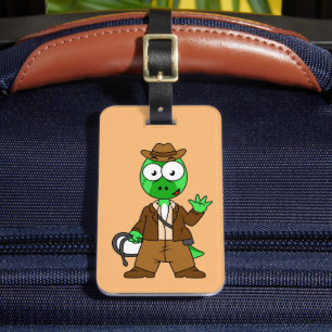 Parasaurolophus, verkleidet als Indiana Jones. Gepäckanhänger