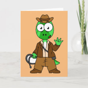 Parasaurolophus, verkleidet als Indiana Jones. Karte