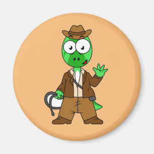 Parasaurolophus, verkleidet als Indiana Jones. Magnet