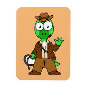 Parasaurolophus, verkleidet als Indiana Jones. Magnet