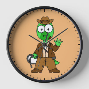 Parasaurolophus, verkleidet als Indiana Jones. Uhr