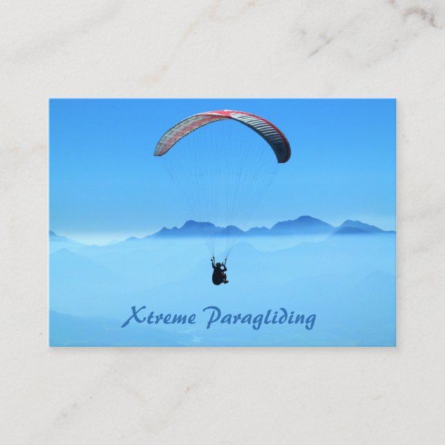 Parascending Paragliding Blue Sky - Business Card Visitenkarte (Vorderseite)