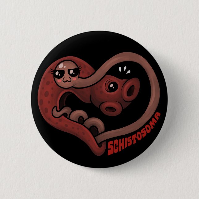 PARASITEN: Blut-Plattfische (Schistosoma) Button (Vorderseite)