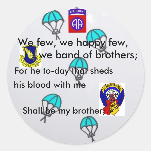 Paratrooper FUNNY Runder Aufkleber (Vorderseite)