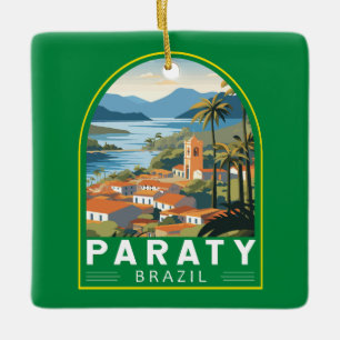 Paraty Brazil Travel Art Vintag Keramikornament