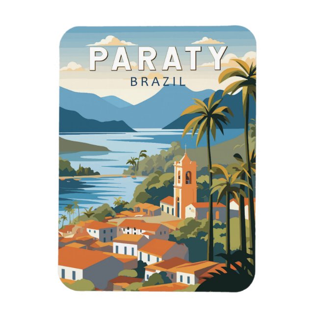 Paraty Brazil Travel Art Vintag Magnet (Vertikal)