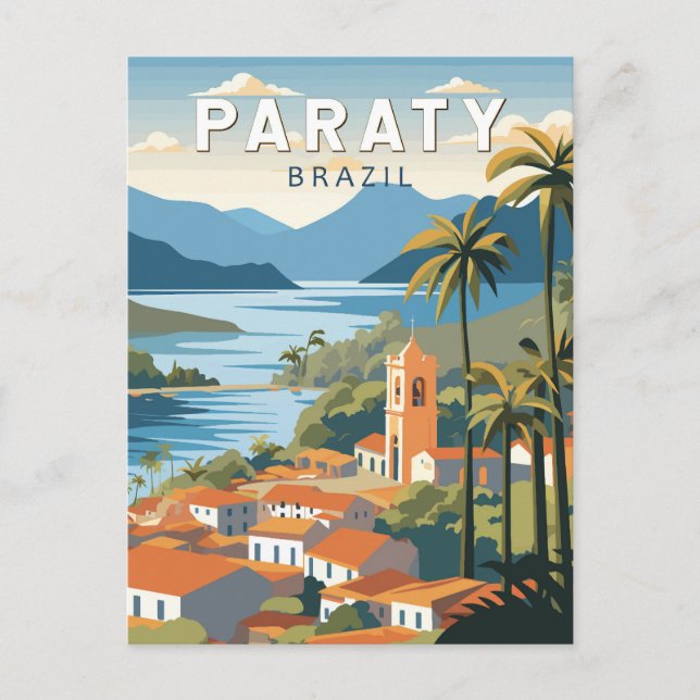 Paraty Brazil Travel Art Vintag Postkarte (Vorderseite)