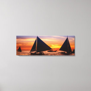 Paraw Sailing bei Sonnenuntergang Phillipine Leinwanddruck