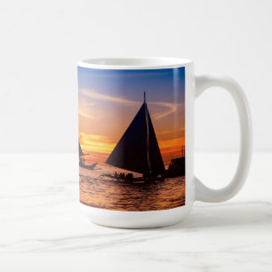 Paraw Segeln am Sonnenuntergang Philippines Tasse