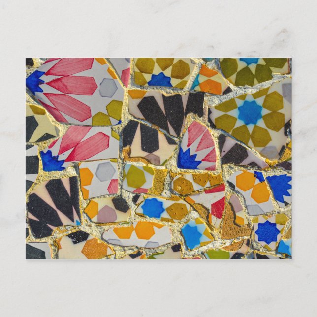 Parc Guell Keramik Tiles in Barcelona Spanien Postkarte (Vorderseite)