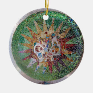 Parc Guell Mosaik-Grün Keramikornament