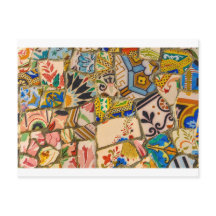 Parc Guell Tiles in Barcelona Spanien