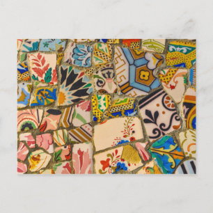 Parc Guell Tiles in Barcelona Spanien Postkarte