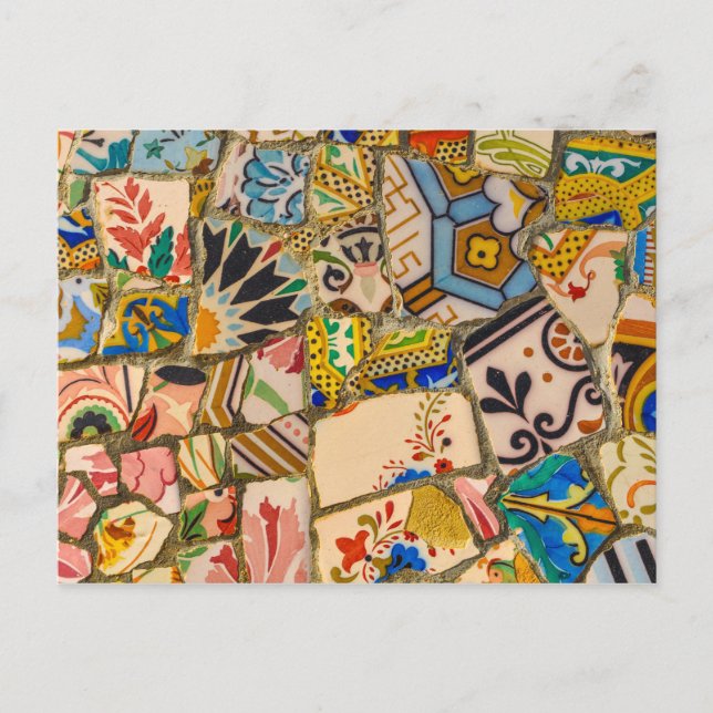 Parc Guell Tiles in Barcelona Spanien Postkarte (Vorderseite)