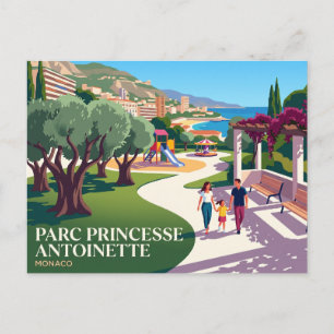 Parc Princesse Antoinette, Moneghetti Monaco Postkarte