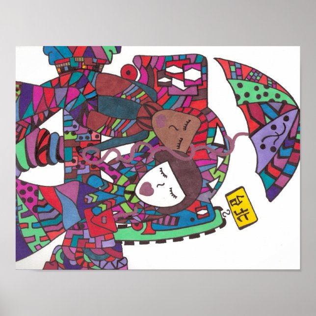 Pärchen auf Plakat gewartet (Vorne)