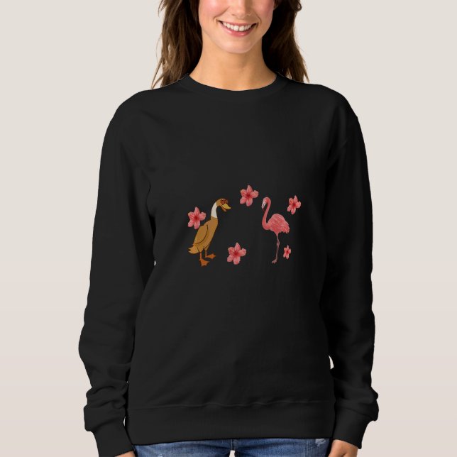 Pärchen Ente Flamingo Sweatshirt (Vorderseite)