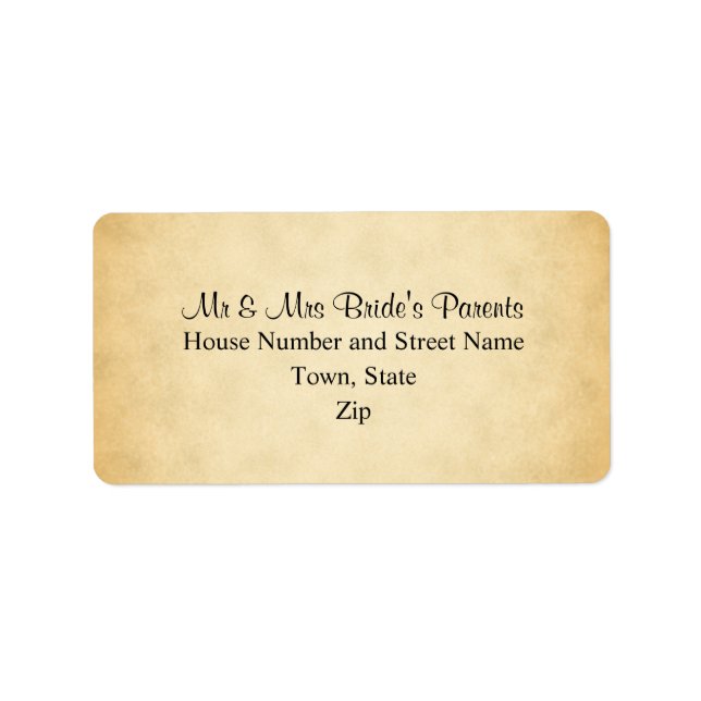 Parchment-Muster-Hochzeit Adressaufkleber (Vorne)