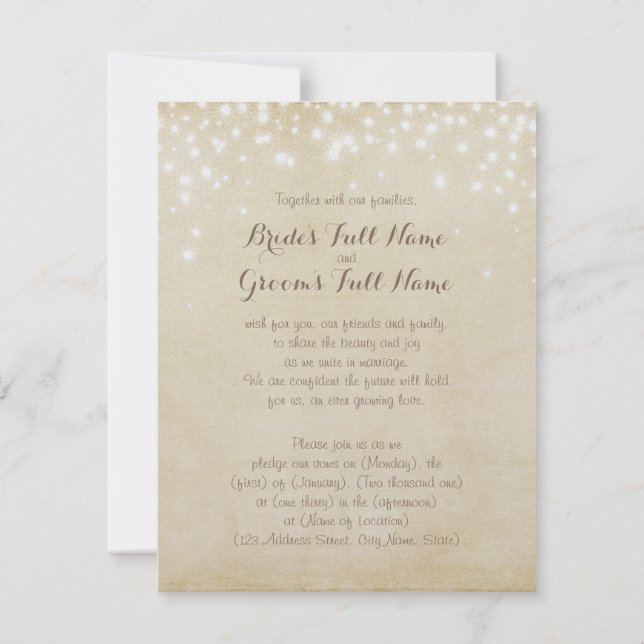 Parchment Sparkle Einladung (Rückseite)