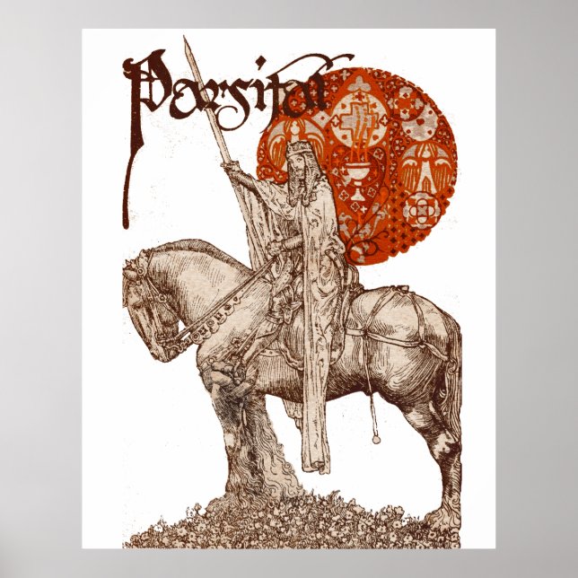 PARCIFAL AUF ANFRAGE VON HOLY GRAIL Schwarz-weiß R Poster (Vorne)