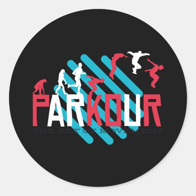 Parcour, Parkour, Akrobatik, Freeruning Runder Aufkleber (Vorderseite)