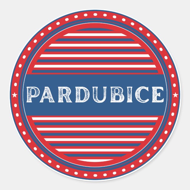 Pardubice City Pride Emblem – Czech Identity Runder Aufkleber (Vorderseite)