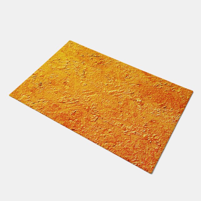Parede defeituosa com textura amarela e laranja fußmatte (Schrägansicht)