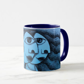 Pareja, hombre y mujer de perfil tasse