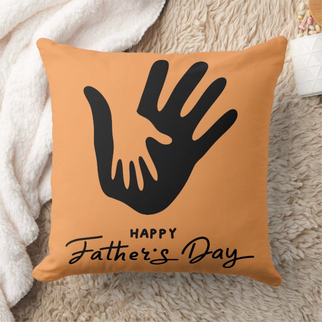 Parent and Child Handprint Symbol Orange Kissen (Decke)