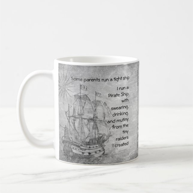 Parentage Pirate Quote Schiff Kaffeetasse (Links)
