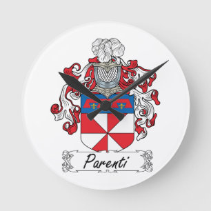 Parenti Family Crest Runde Wanduhr