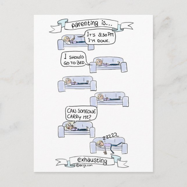 Parenting is... Vollständiting Postkarte (Vorderseite)