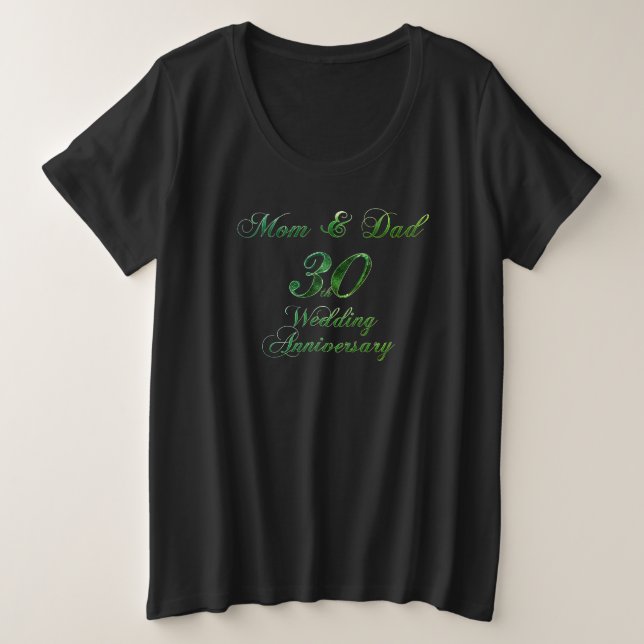 Parents Pearl Wedding Jubiläum Große Größe T-Shirt (Design vorne)
