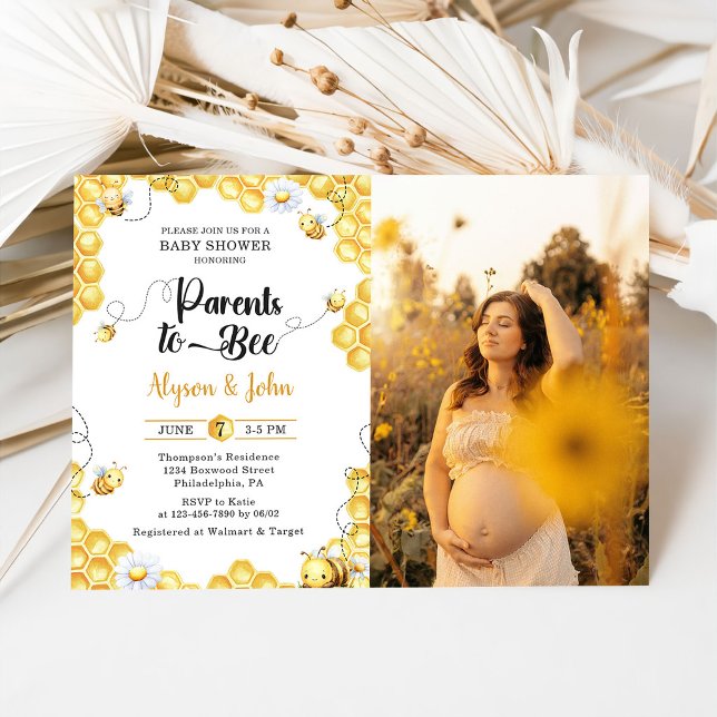 Parents To Bee Baby Shower Photo Invitation Einladung (Von Creator hochgeladen)