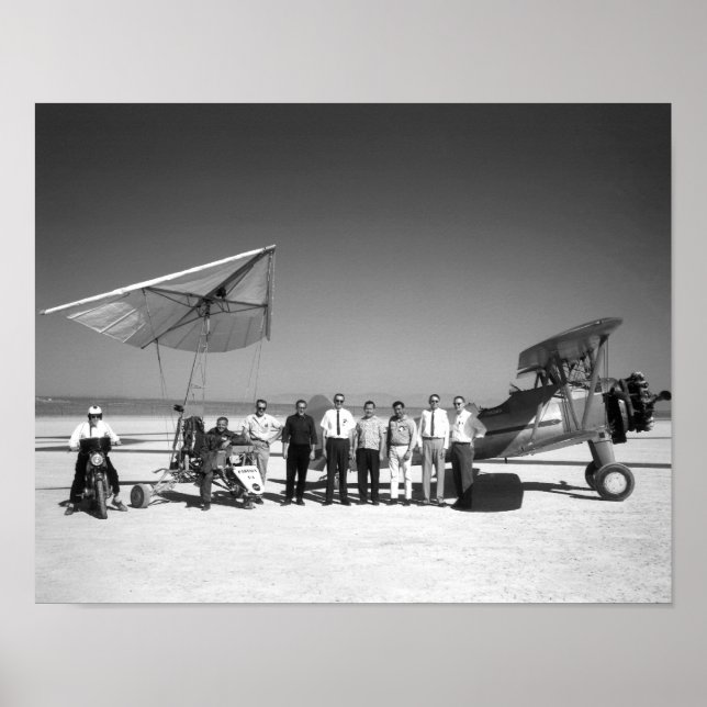 Paresev 1-A und Schleppseil Flugzeug mit Crew und  Poster (Vorne)