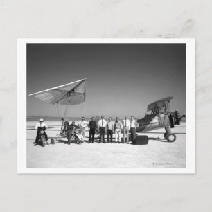 Paresev 1-A und Schleppseil Flugzeug mit Crew und  Postkarte