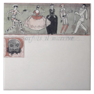 "Parfois IL m'arrive" (Tinte und w/c auf Papier) Fliese