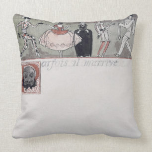 "Parfois IL m'arrive" (Tinte und w/c auf Papier) Kissen