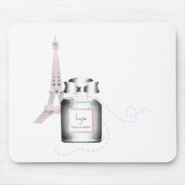 Parfum Flasche mit Eiffelturm und Seil Mousepad (Vorne)