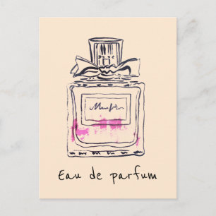 Parfum Flasche Mode Aquarell Eau de Parfum Postkarte