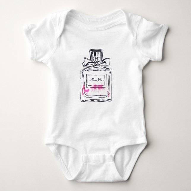Parfüm Flasche Mode Aquarell Illustration Baby Strampler (Vorderseite)