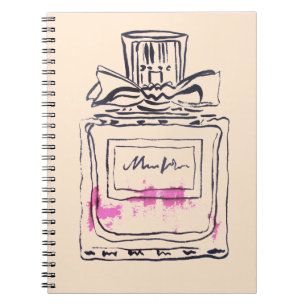 Parfüm Flasche Mode Aquarell Illustration Notizblock