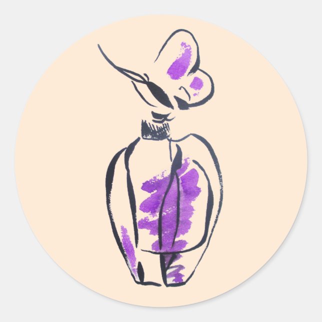 Parfüm Flasche Mode Aquarell Illustration Runder Aufkleber (Vorderseite)