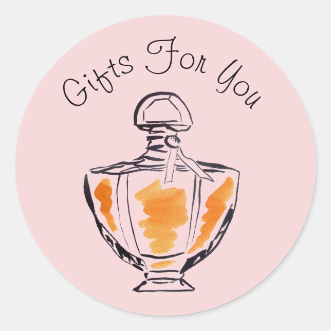 Parfüm Flaschendesign Geschenkmarken Runder Aufkleber (Vorderseite)