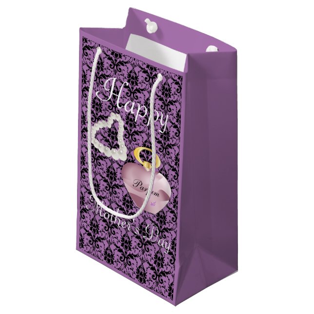 Parfum & Perlen Muttertag Geschenktasche PurpleDam Kleine Geschenktüte (Vorderseite Schrägansicht)