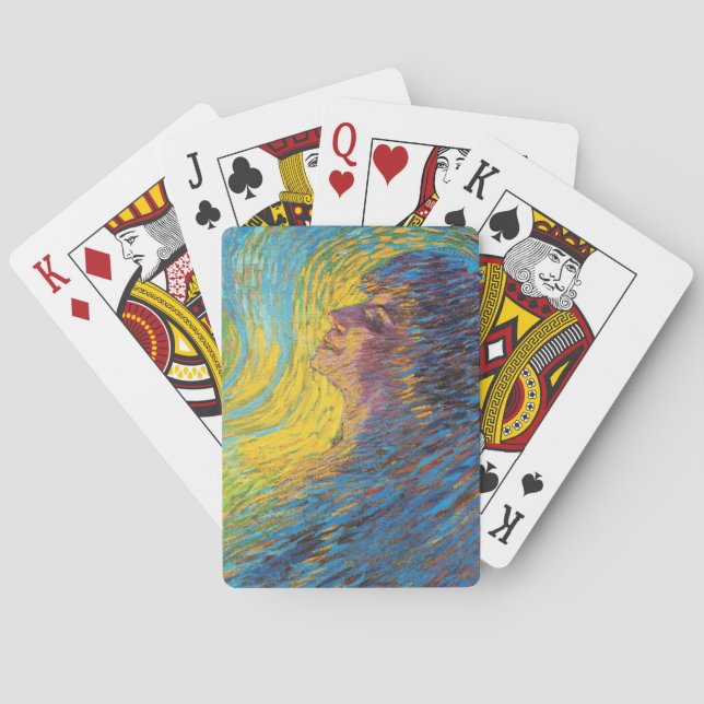 Parfüm (Portrait von Frauen) (von Luigi Russolo) Spielkarten (Rückseite)